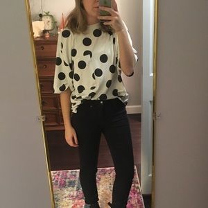 Vintage oversized polka dot top